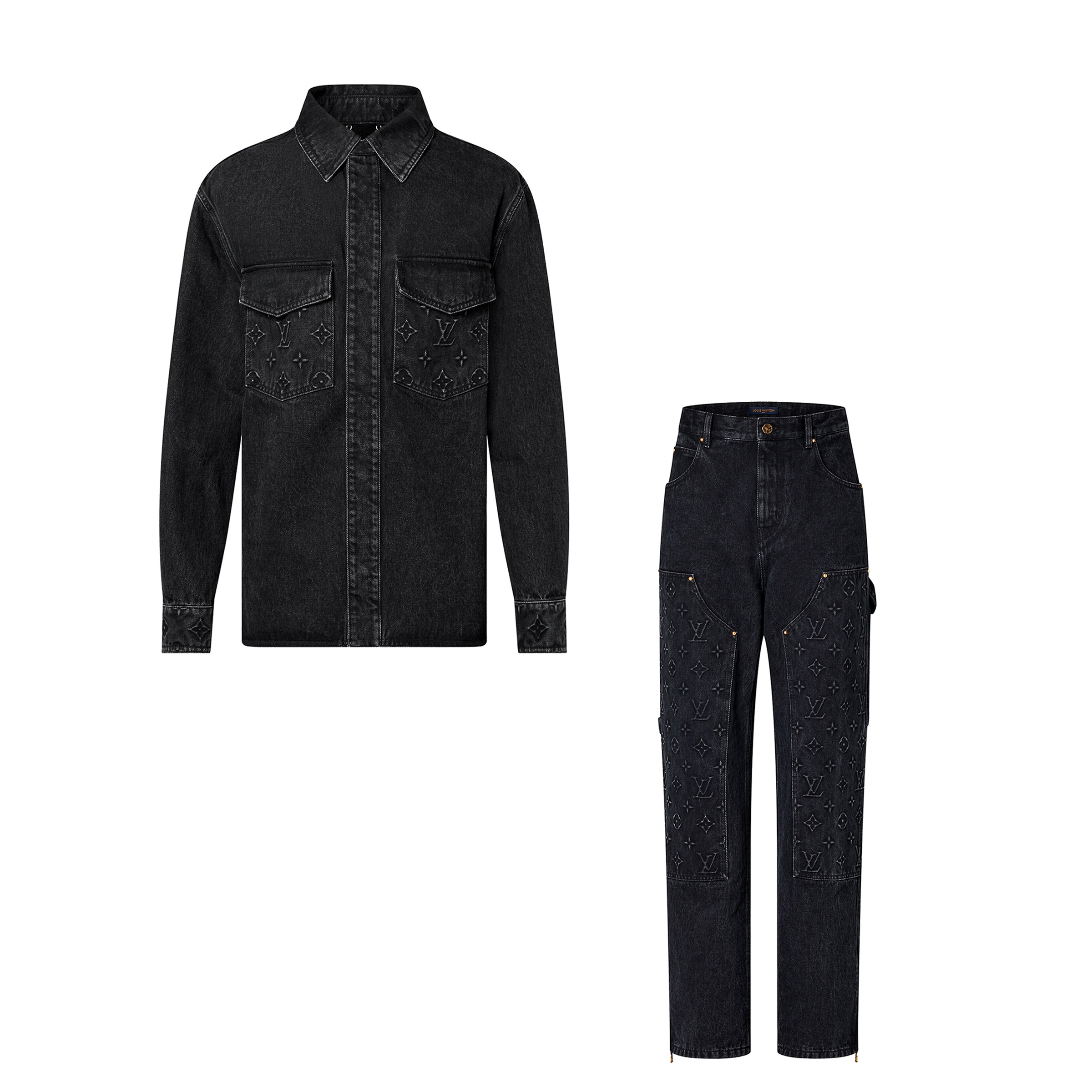 Louis Vuitton Denim Buckle Up Jacket And Pants Set #nigo22157