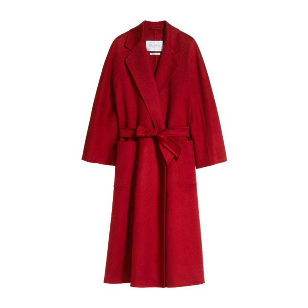 MaxMara Solid Color Drawstring Cashmere A-line Coat Ngvp #nigo6837