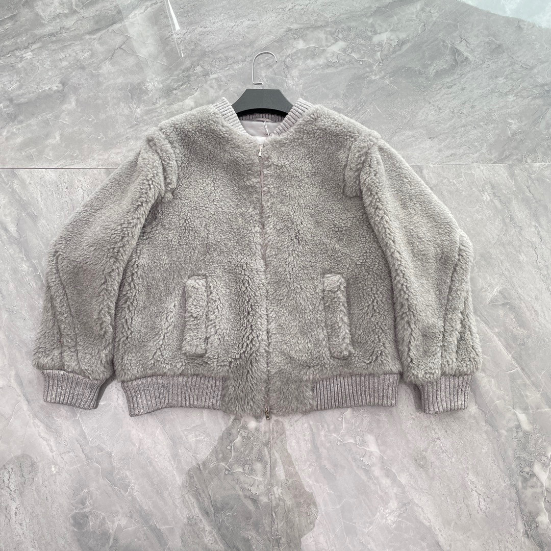 MaxMara Alpaca Wool Blended Flight Jacket Ngvp #nigo6844