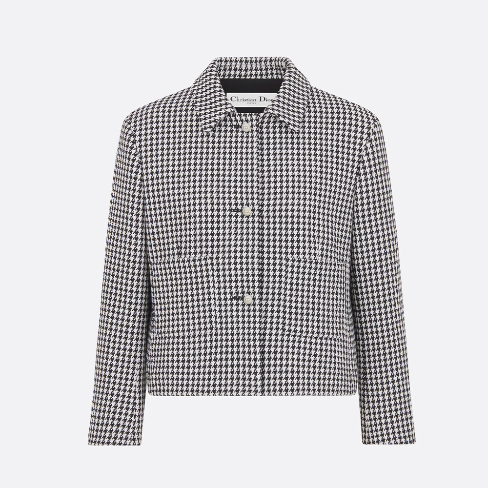 Dior Black and White Houndstooth Wool Cropped Jacket Skort Ngvp #nigo6855