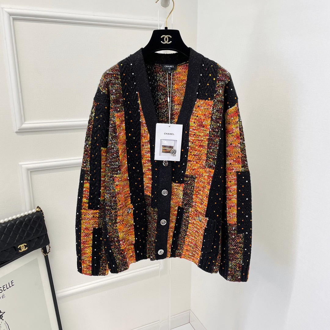 Chanel Printed V-Neck Long Sleeve Knitwear Ngvp #nigo6875