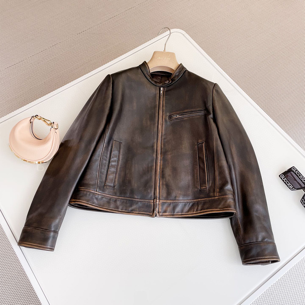 MiuMiu Sheepskin Leather Jacket Coat Ngvp #nigo6857