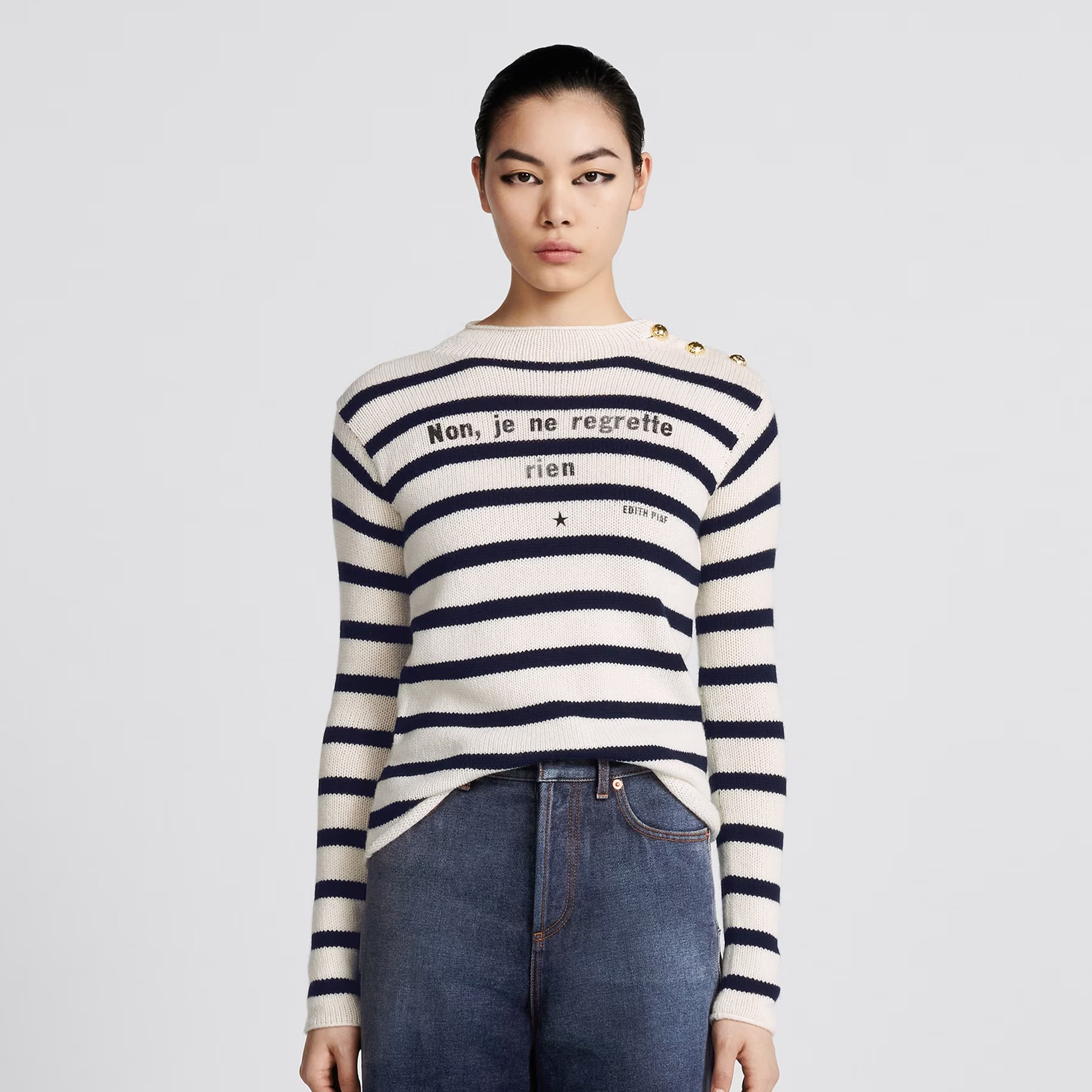 Dior MARINIÈRE 'NON, JE NE REGRETTE RIEN' Cashmere Knit Sweater Ngvp #nigo6854