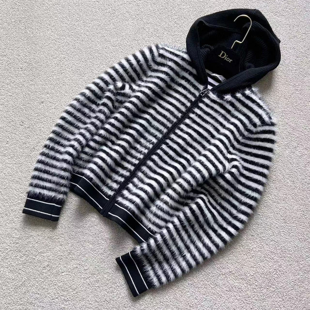 Dior Striped Embroidered Hooded Cardigan Ngvp #nigo6887