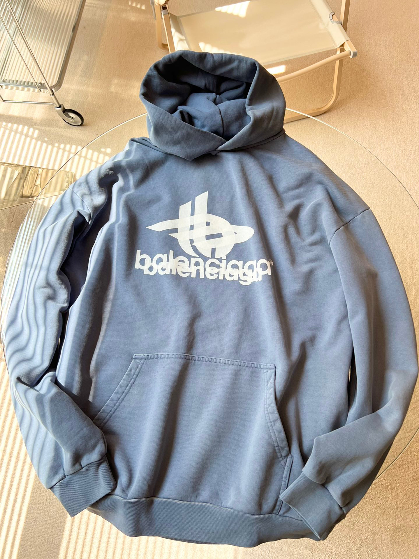 Balenciaga Hooded Sweatshirt Pullover Blue #nigo96833