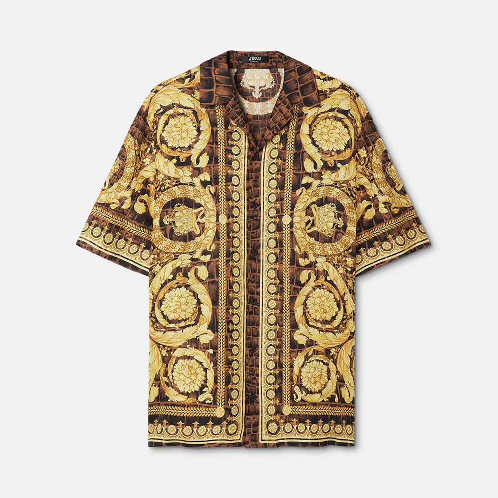 Versace Baroccodile Silk Shirt Shorts Ngvp #nigo6856