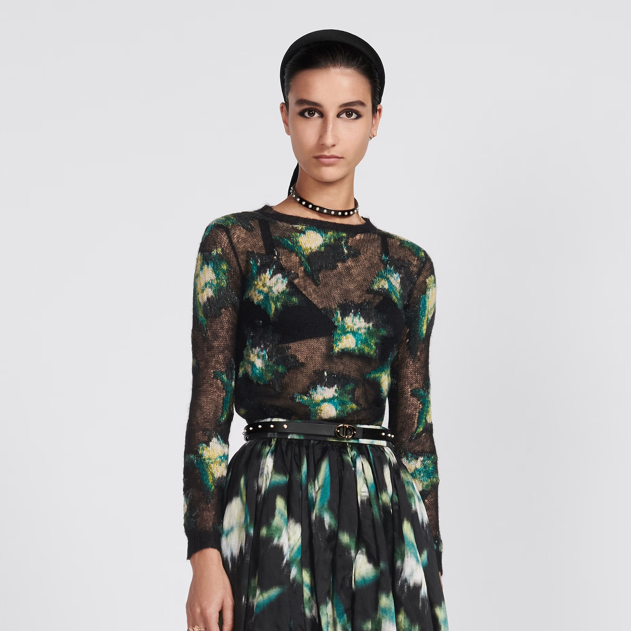 Dior Fuzzy Flower Embroidered Knit Sweater Ngvp #nigo6843