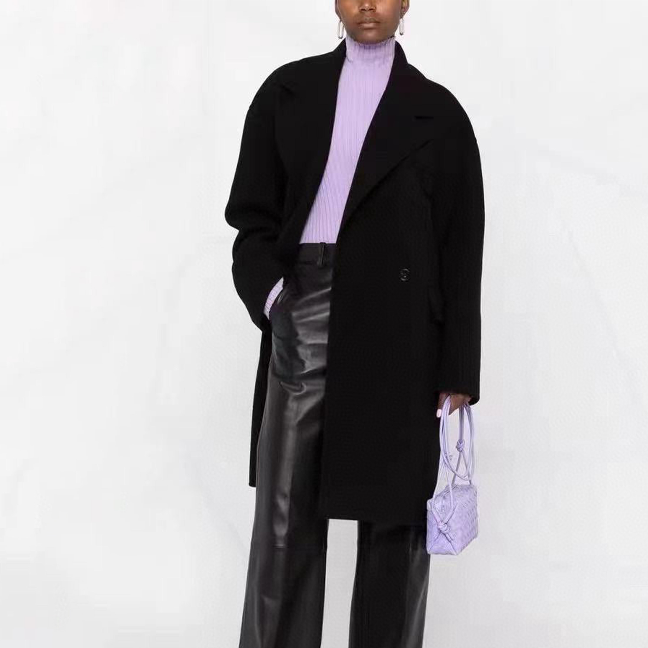 Bottega Veneta Black Long Coat Jacket Ngvp #nigo6722