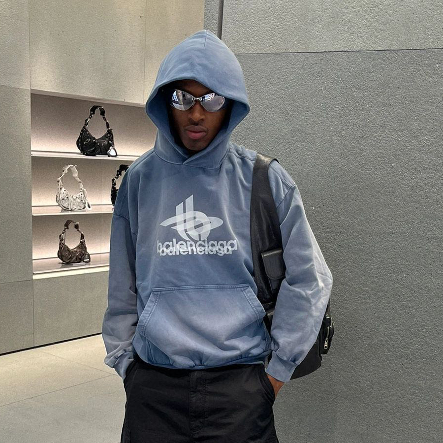 Balenciaga Hooded Sweatshirt Pullover Blue #nigo96833