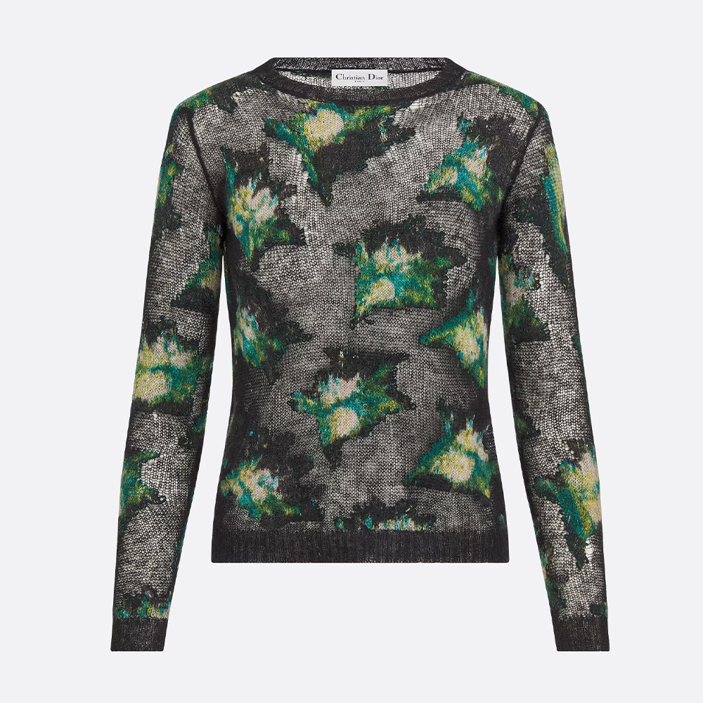 Dior Fuzzy Flower Embroidered Knit Sweater Ngvp #nigo6843