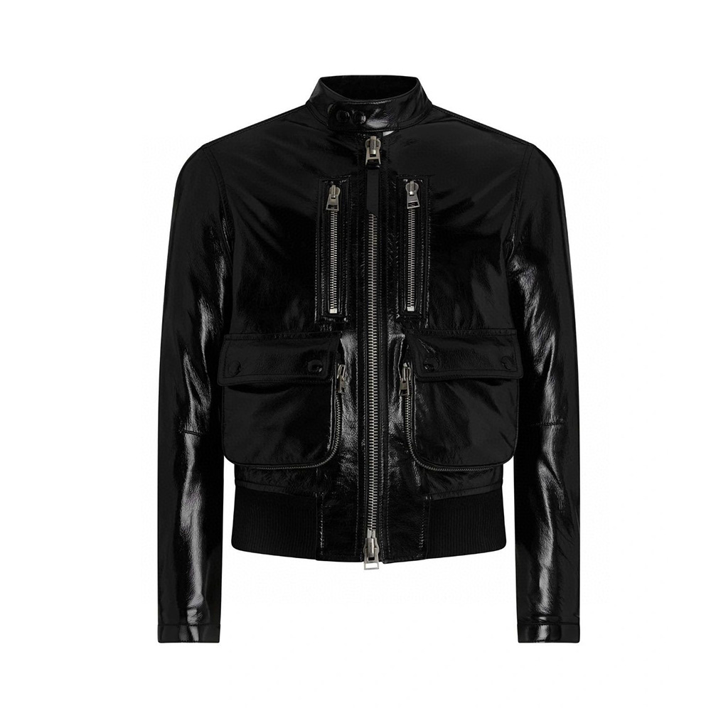 NIGO Men's Winter Solid Color Long-sleeved Fitted Zipper Leather Jacket Ngvp #nigo6925