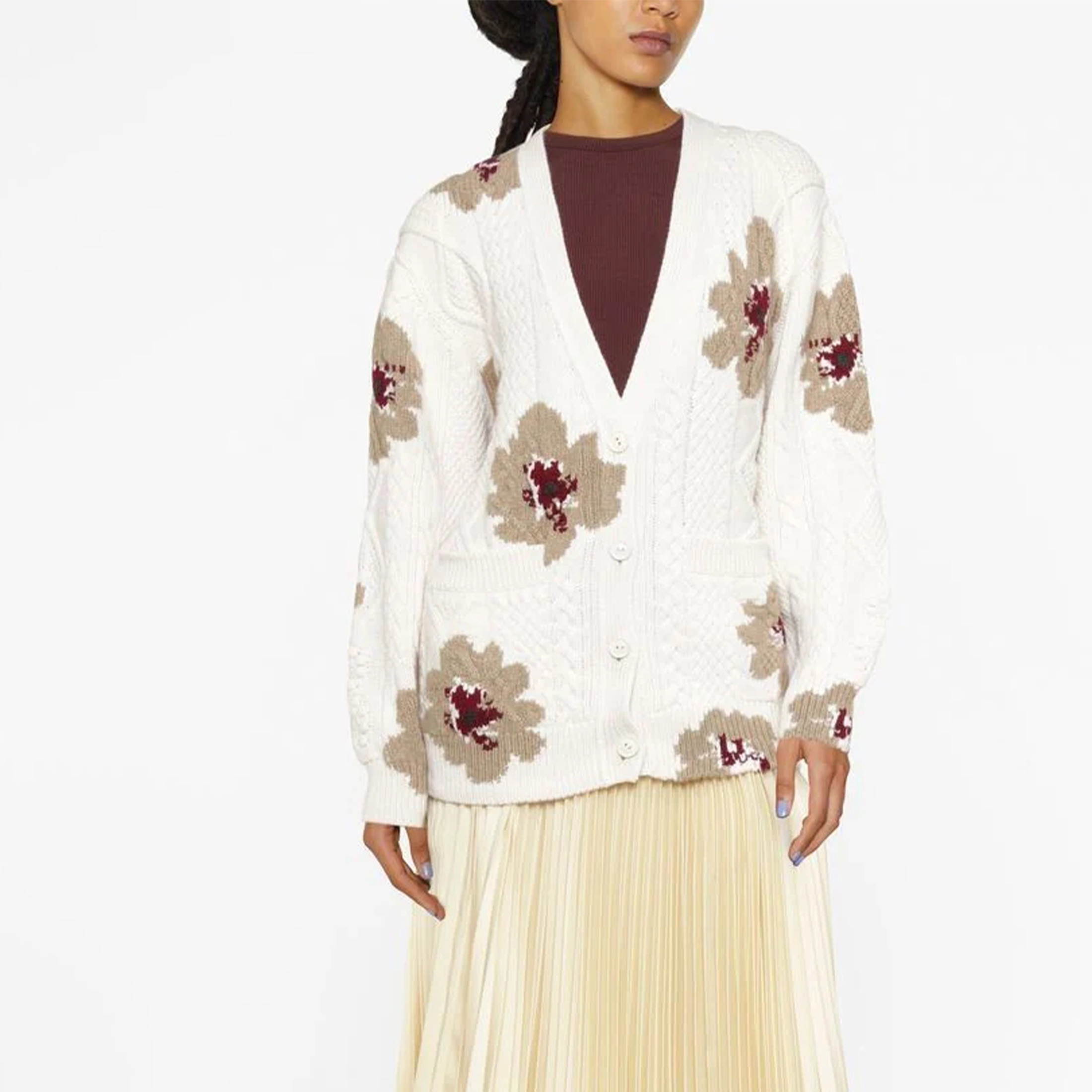 Barrie Floral Intarsia V-neck Cardigan Ngvp #nigo6914