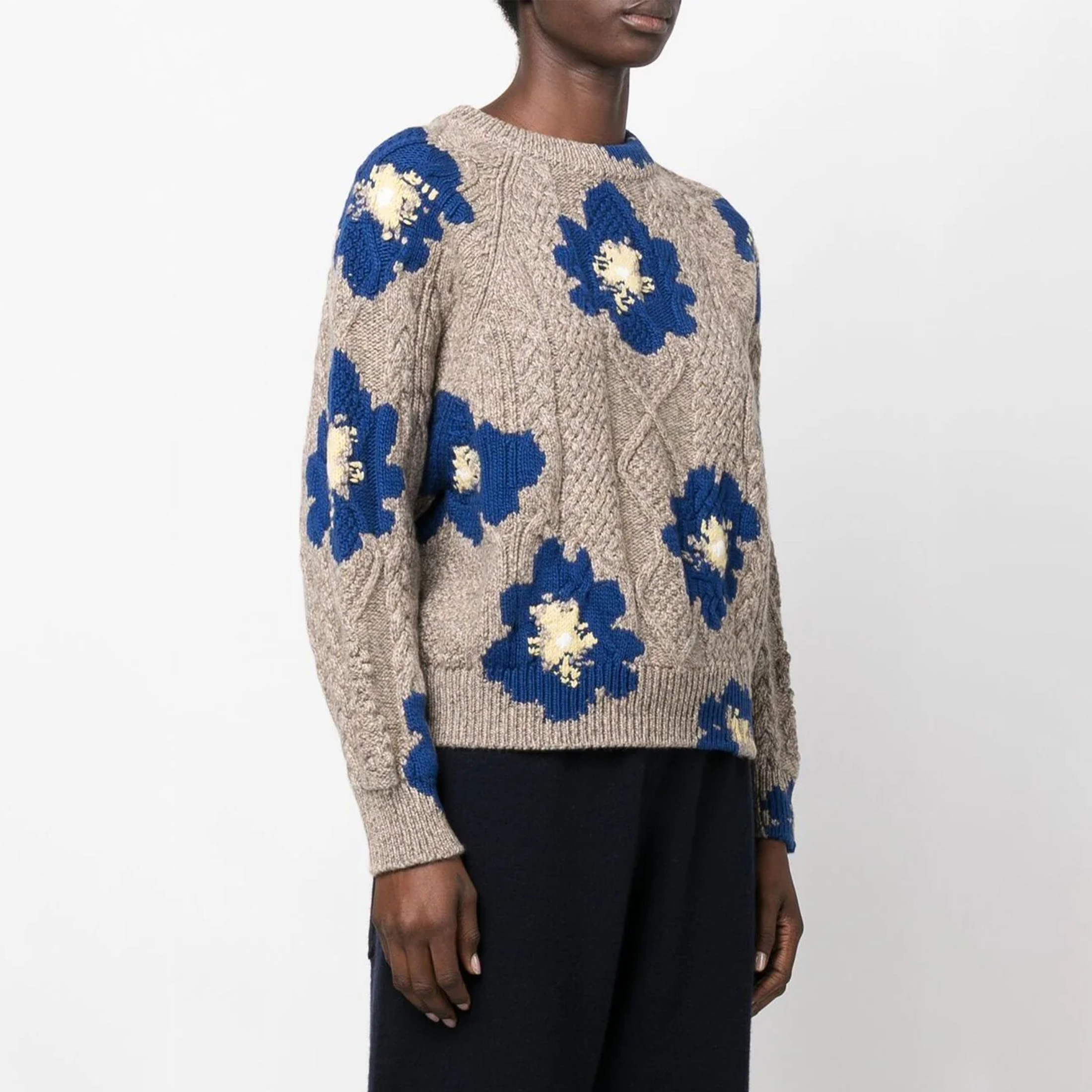 NIGO Barrie Floral Pattern Cashmere Pullover Sweater Ngvp #nigo6894