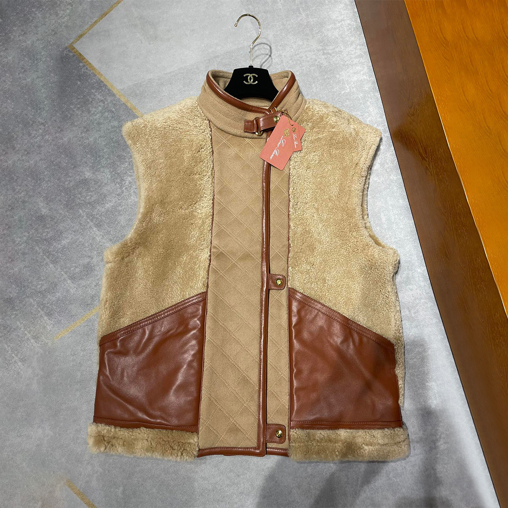 Loro Piana Lambswool Cowhide Patchwork Vest Ngvp #nigo6896