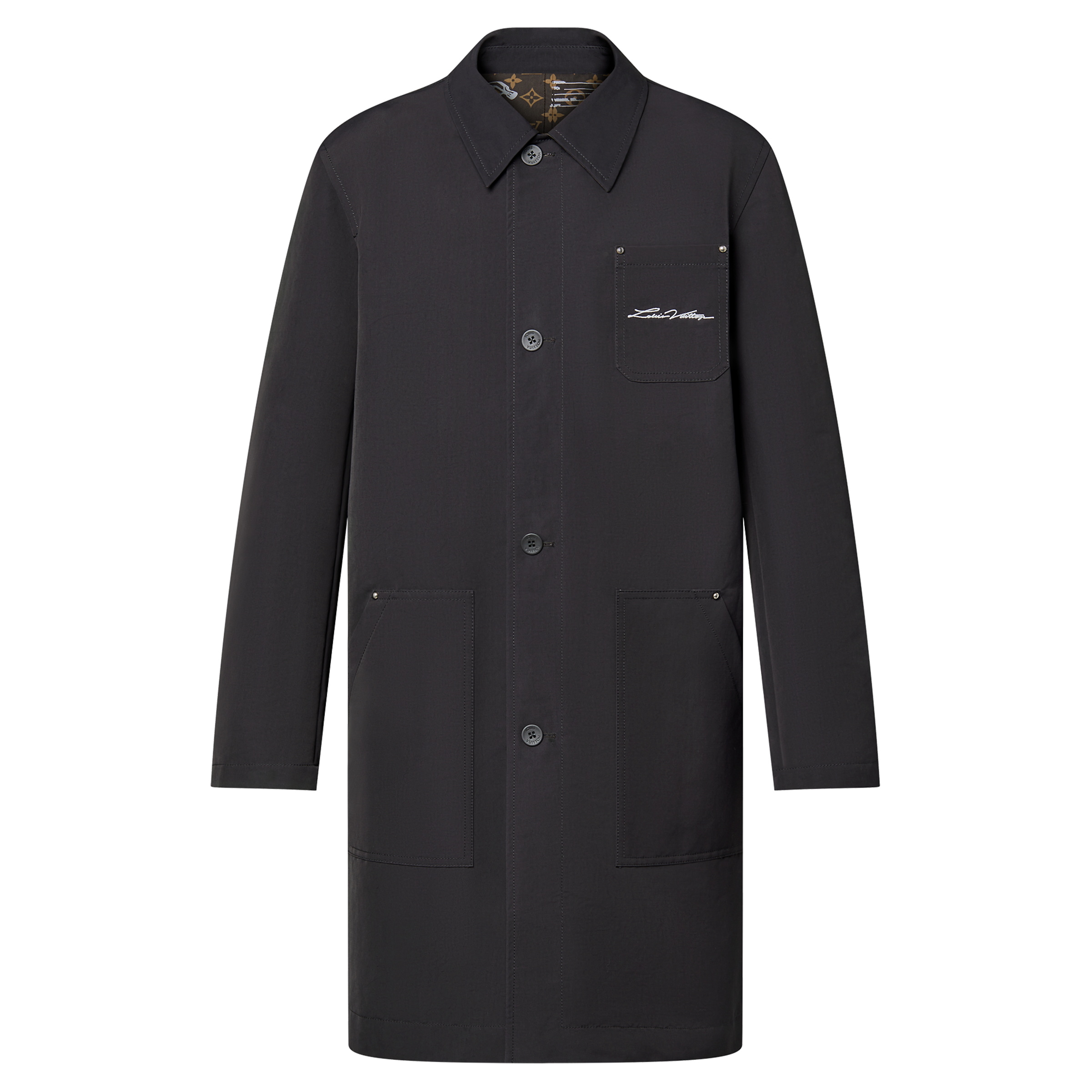 NIGO Balenciaga Men's Single-Breasted Reversible Technical Cotton Fall And Winter Long Coat Jacket #nigo96851