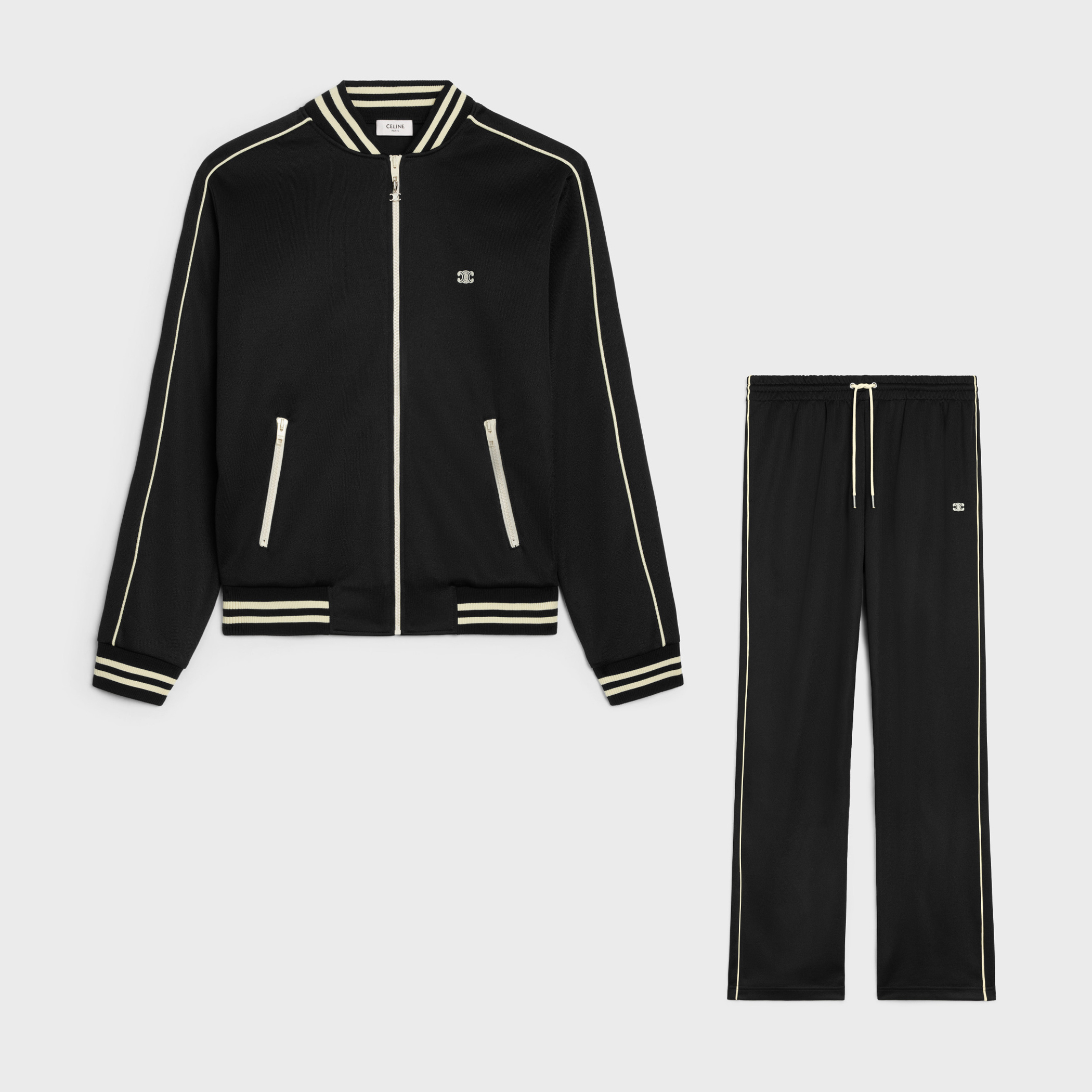 NIGO Celine TRIOMPHE Reversible Plain Knit Baseball Jacket Sweatpants Set Suit #nigo96857