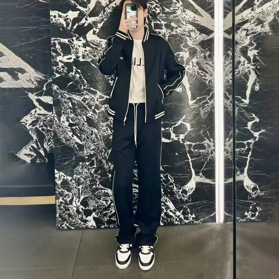 NIGO Celine TRIOMPHE Reversible Plain Knit Baseball Jacket Sweatpants Set Suit #nigo96857