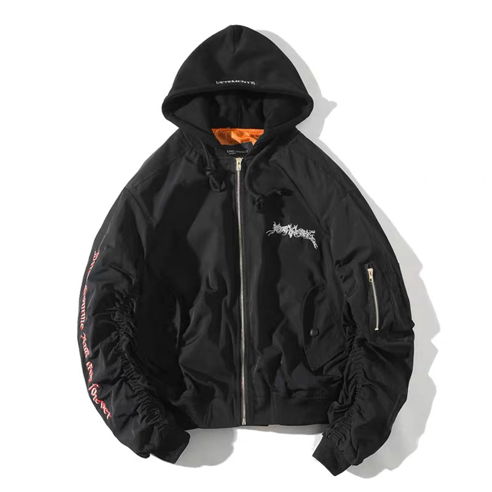 NIGO Vetements Men's Fall And Winter Black Embroidered Cotton Long Sleeve Loose Down Jacket Ngvp #nigo6926