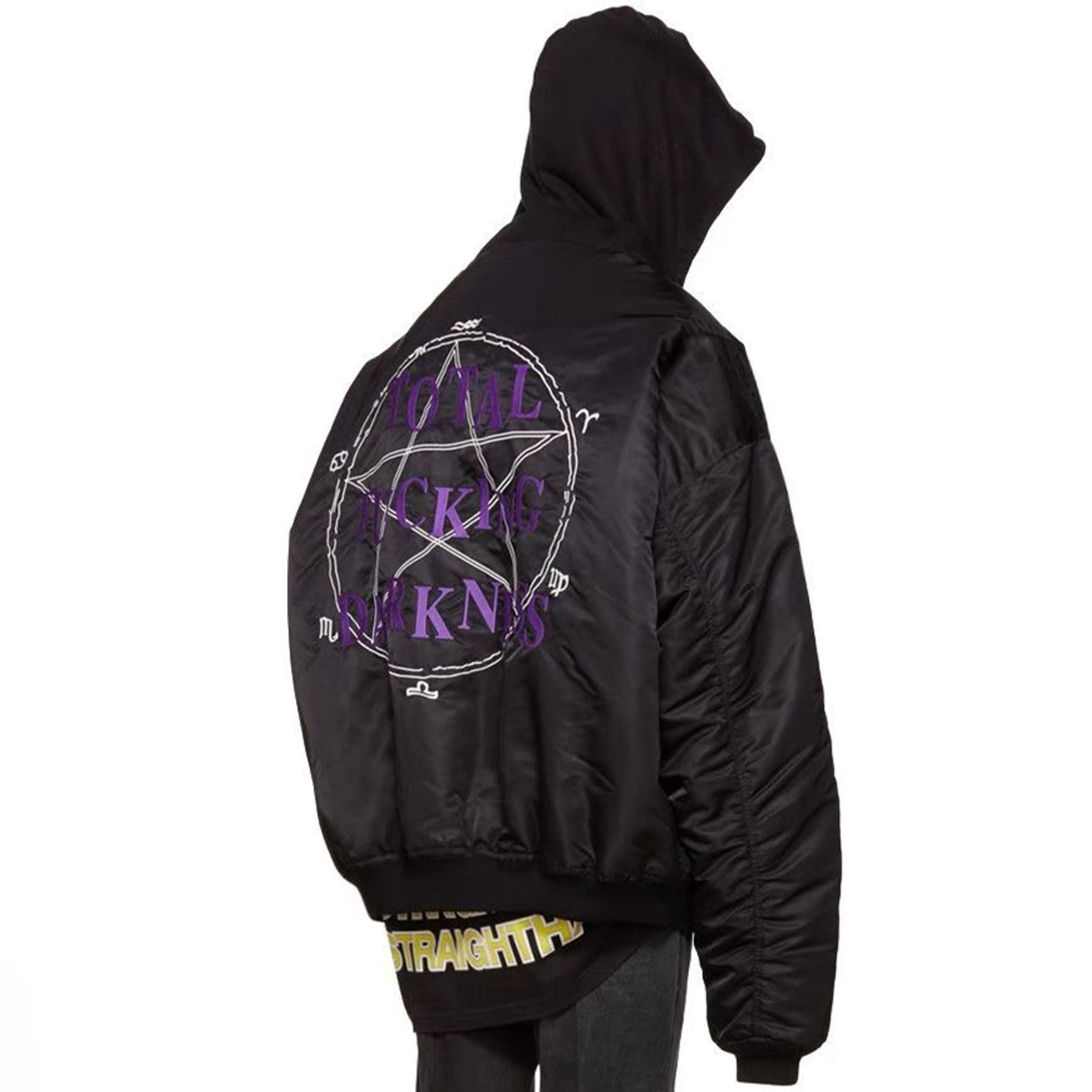 NIGO Vetements Men's Fall And Winter Black Embroidered Cotton Long Sleeve Loose Down Jacket Ngvp #nigo6926