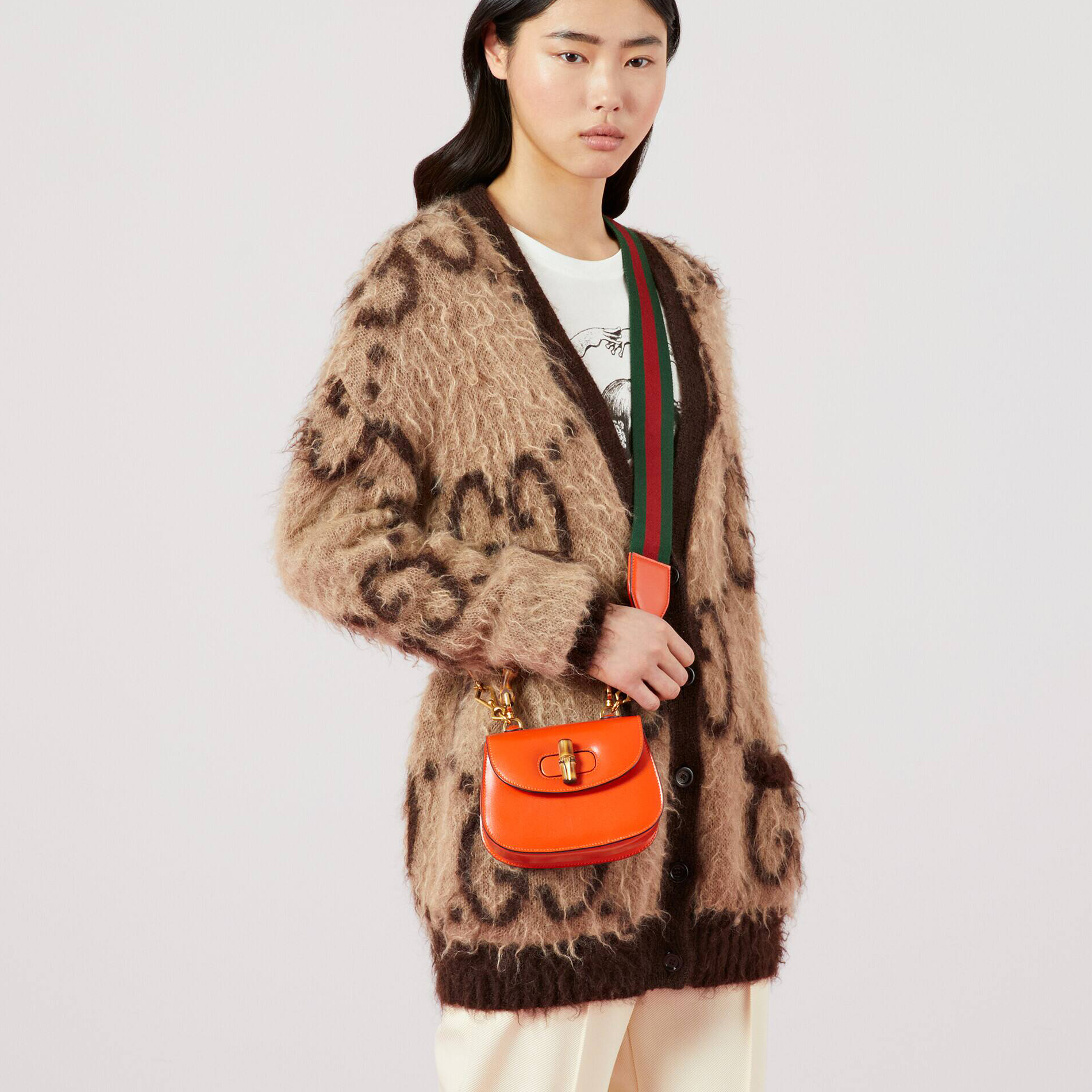 NIGO Gucci Reversible GG Mohair Wool Cardigan Knit Long Sleeve Shirt #nigo96864