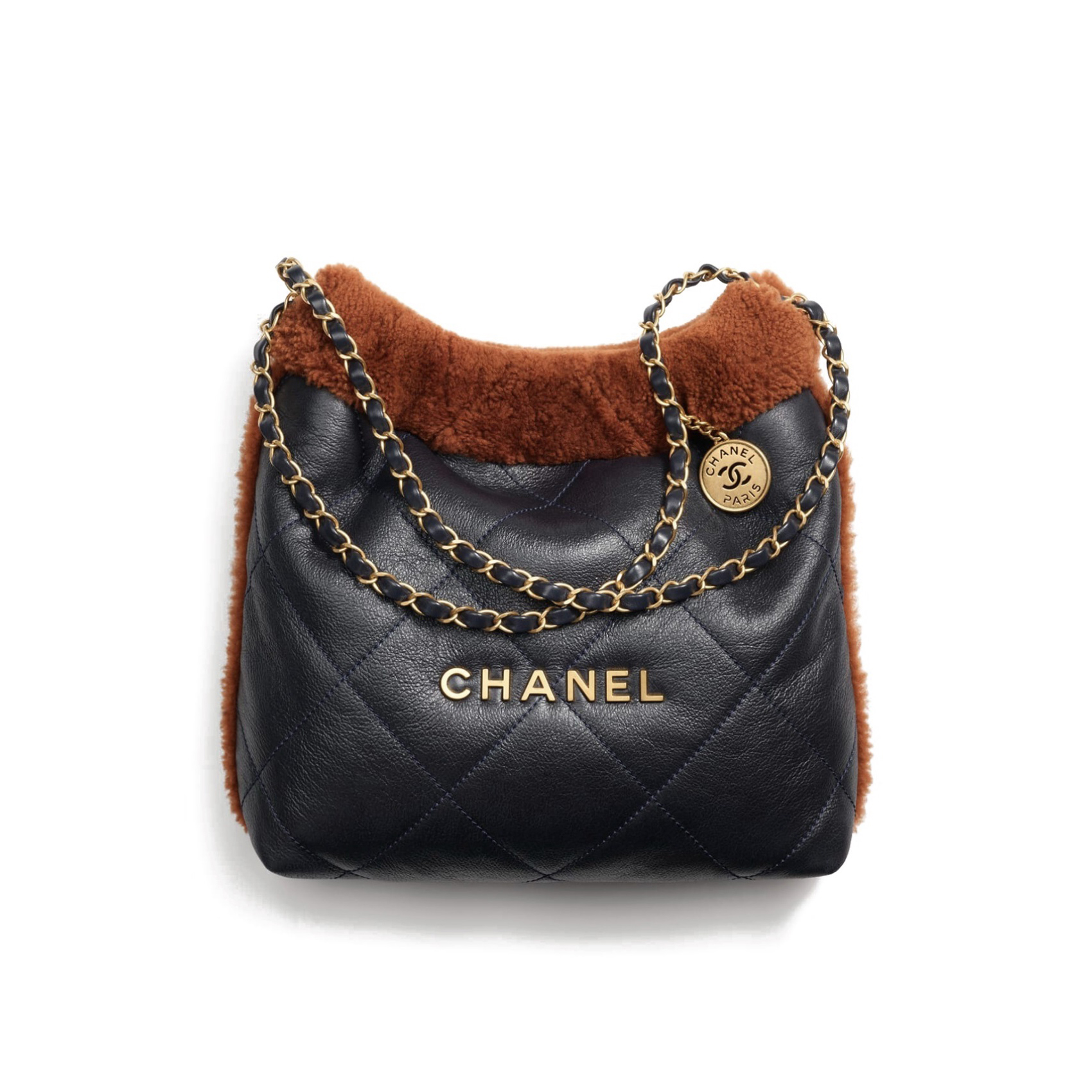 NIGO Chanel 22 Women's Gold Label Logo Wool Leather Patchwork Old Lambskin Tote Bag Tote Bag Shopping Handbag Crossbody Shoulder Bags #nigo96891