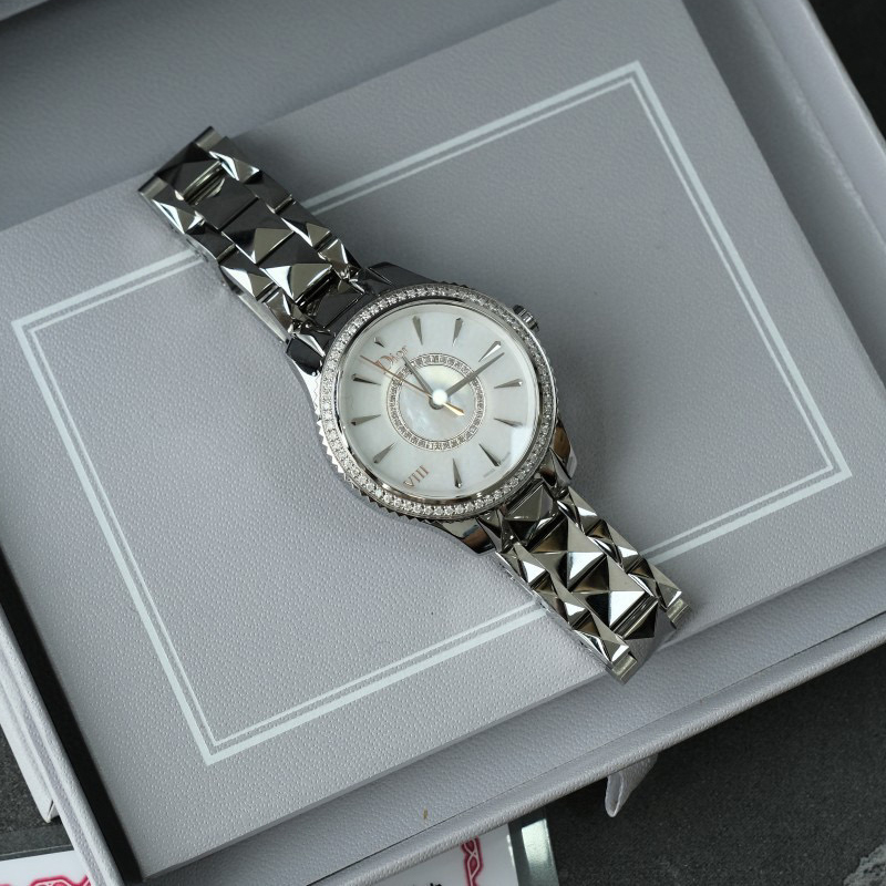 NIGO Dior Round Dial Steel Strap Rhinestone Bezel Mechanical Watch #nigo96889