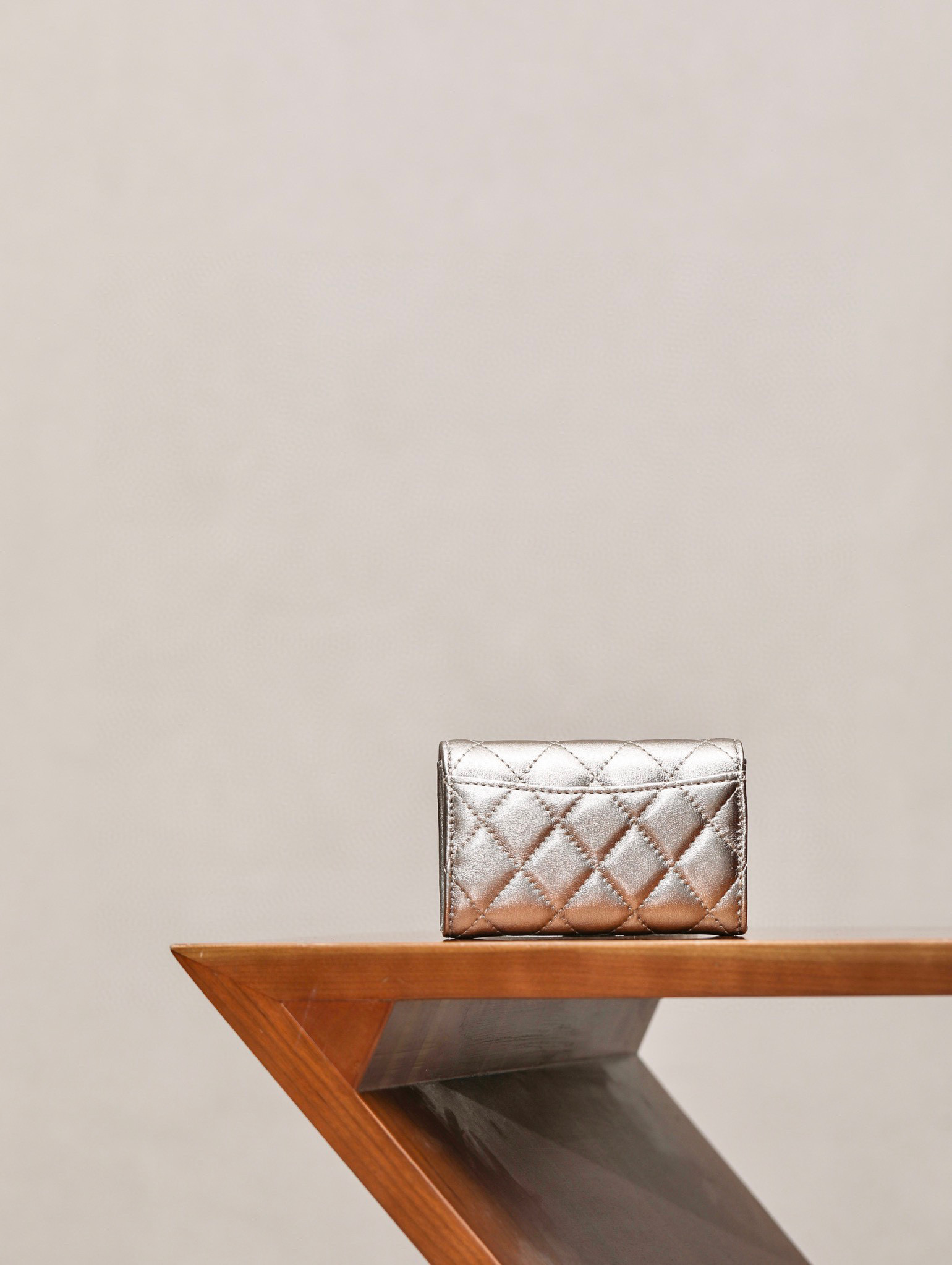 Chanel Leather Plaid Mini Wallet Bag #nigo21863