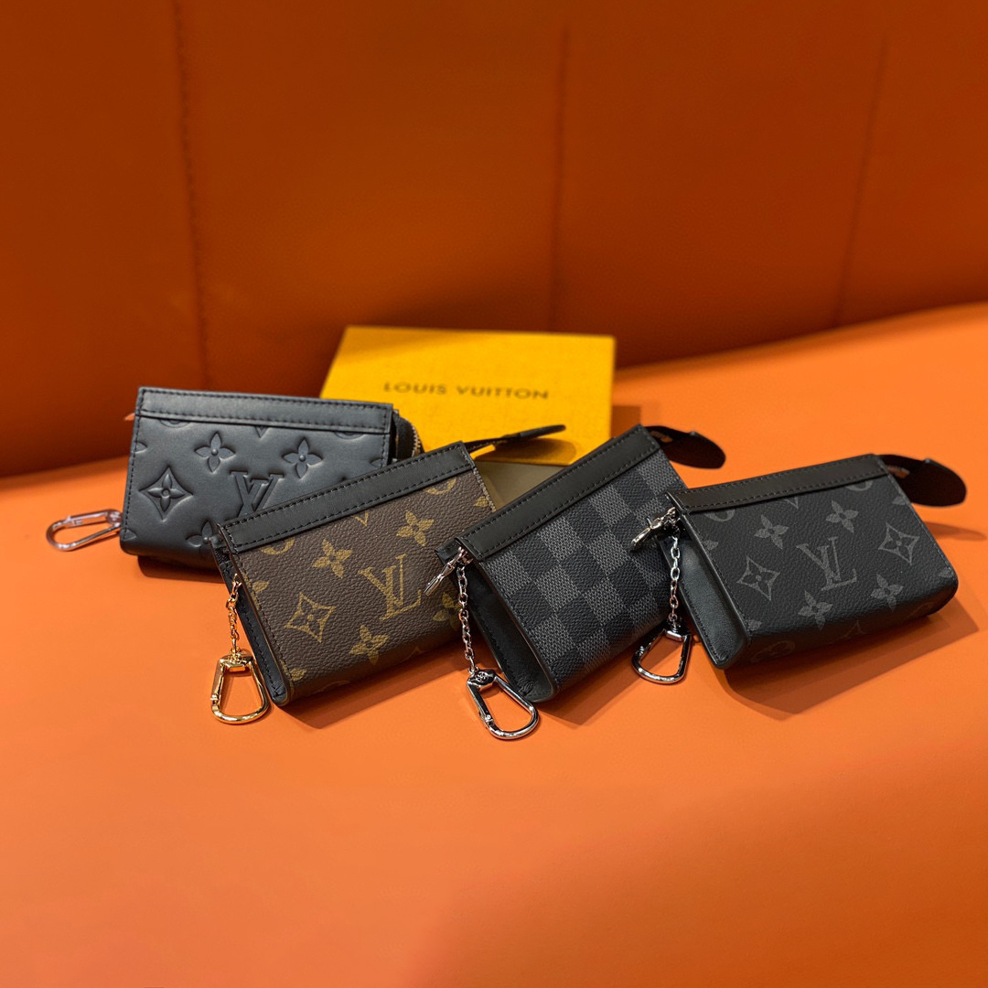 NIGO Louis Vuitton Leather Zipper Compact Clutch Key Pouch Voyage #nigo96899