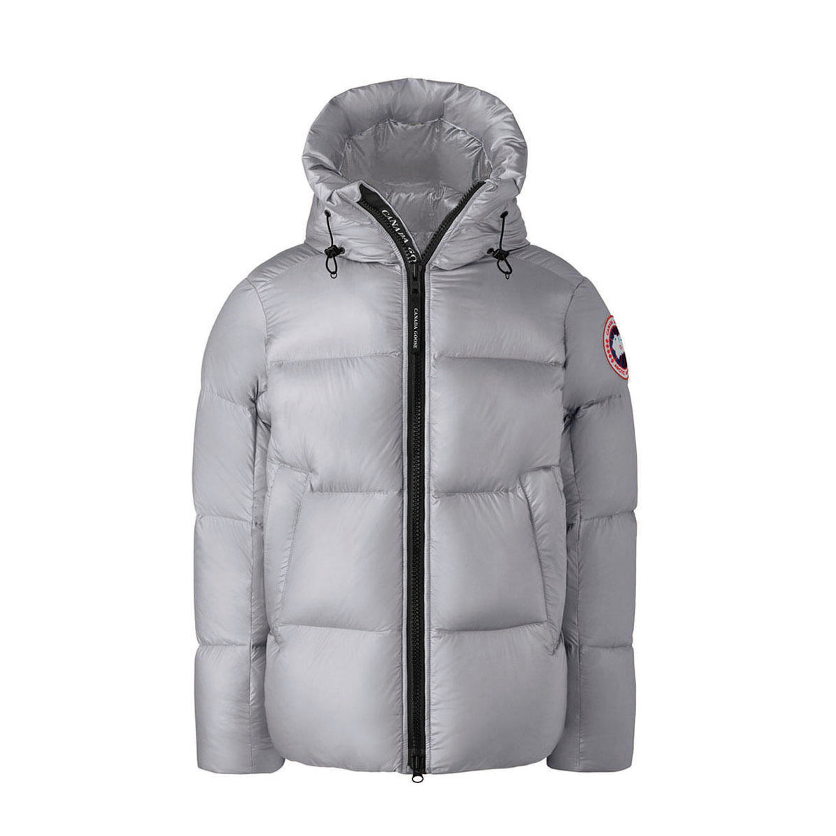 NIGO Canada Goose Men's Silver Winter White Label Solid Color Long Sleeve Hooded Crofton Puffer Down Jacket #nigo96897