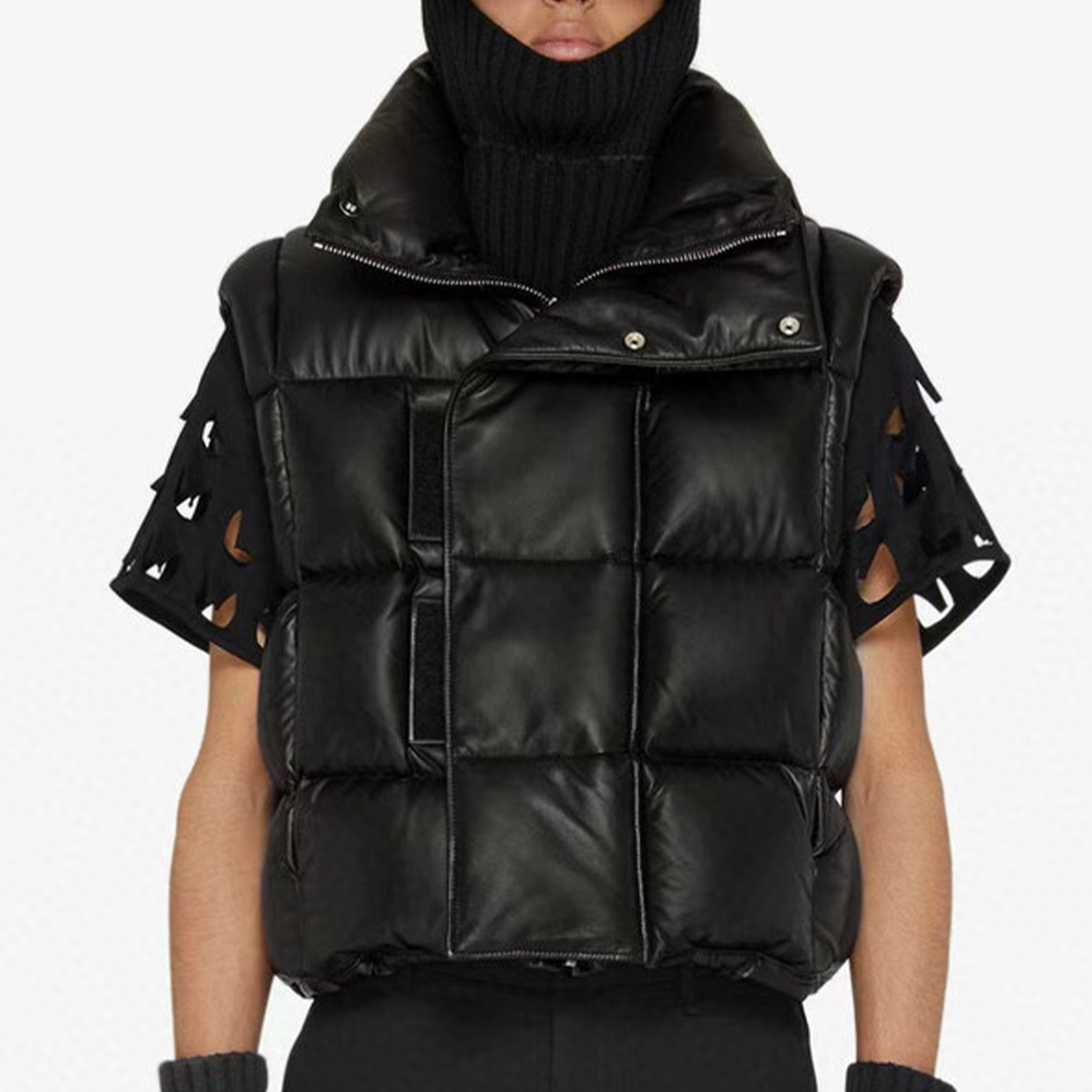 NIGO Givenchy Men's Winter Black Short Sleeveless Loose Leather Down Vest Jacket Ngvp #nigo6946