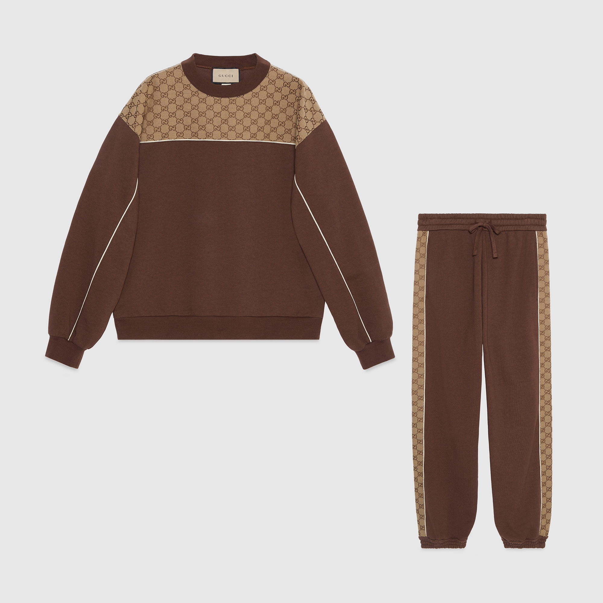 NIGO Gucci Men's Fall Brown Cotton Sweatshirt Sweatpants Pants Suit Set #nigo96936