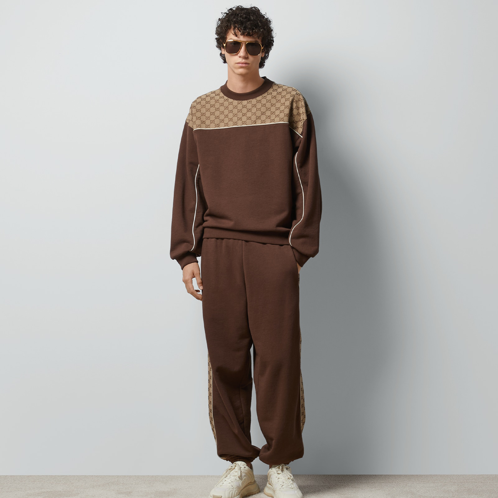 NIGO Gucci Men's Fall Brown Cotton Sweatshirt Sweatpants Pants Suit Set #nigo96936