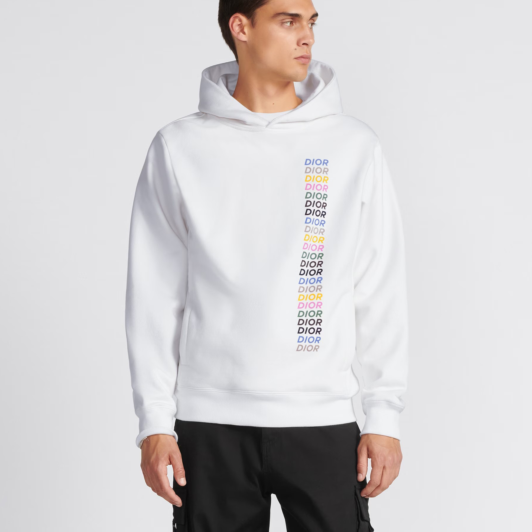 NIGO Dior Men's Winter Relaxed Fit Hooded Sweatshirt Cotton Fleece Pullover #nigo96934