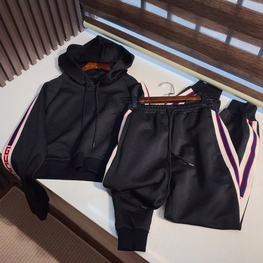 NIGO Gucci Men's Fall/Winter Knit Hooded Pullover Sweatshirt Sweatpants Pants Set Suit #nigo96959