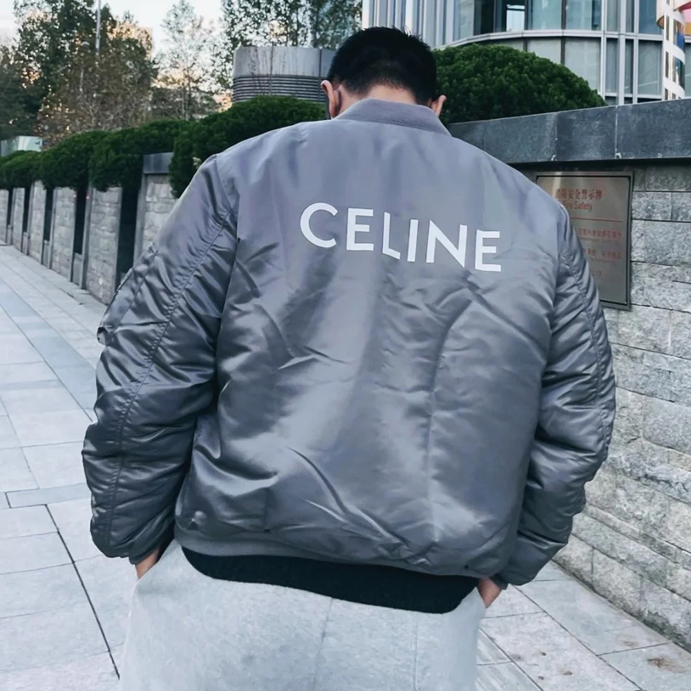 NIGO Celine Men's Winter Bomber Zipper Jacket In Nylon Twill #nigo96946