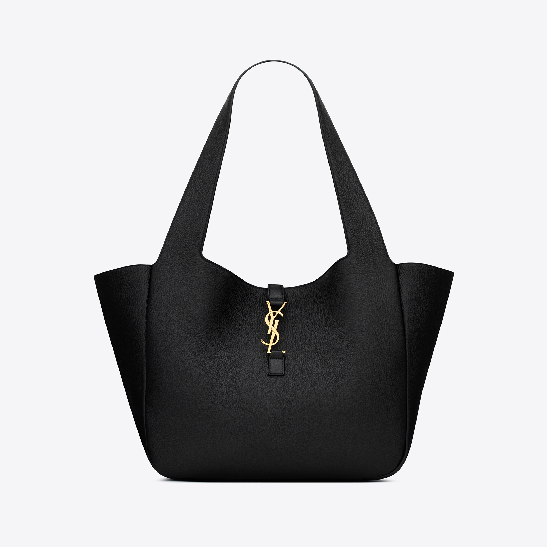 NIGO SAINT LAURENT Women's Oversized Space Black Bea Hobo Tote In Grained Leather Handbag #nigo96957