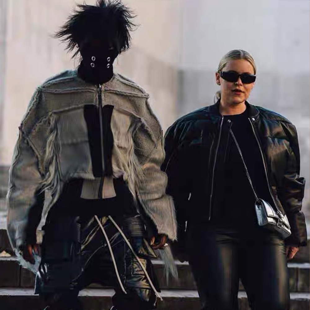 NIGO Rick Owens Men's Autumn And Winter Solid Color Fitted Zipper Short Long Sleeve Fur Jacket Ngvp #nigo6965