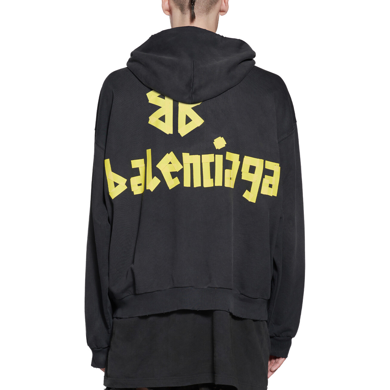 NIGO Balenciaga Men's Tape Type Ripped Pocket Oversized Fit Zip Hooded Sweatshirt Pullover #nigo96961