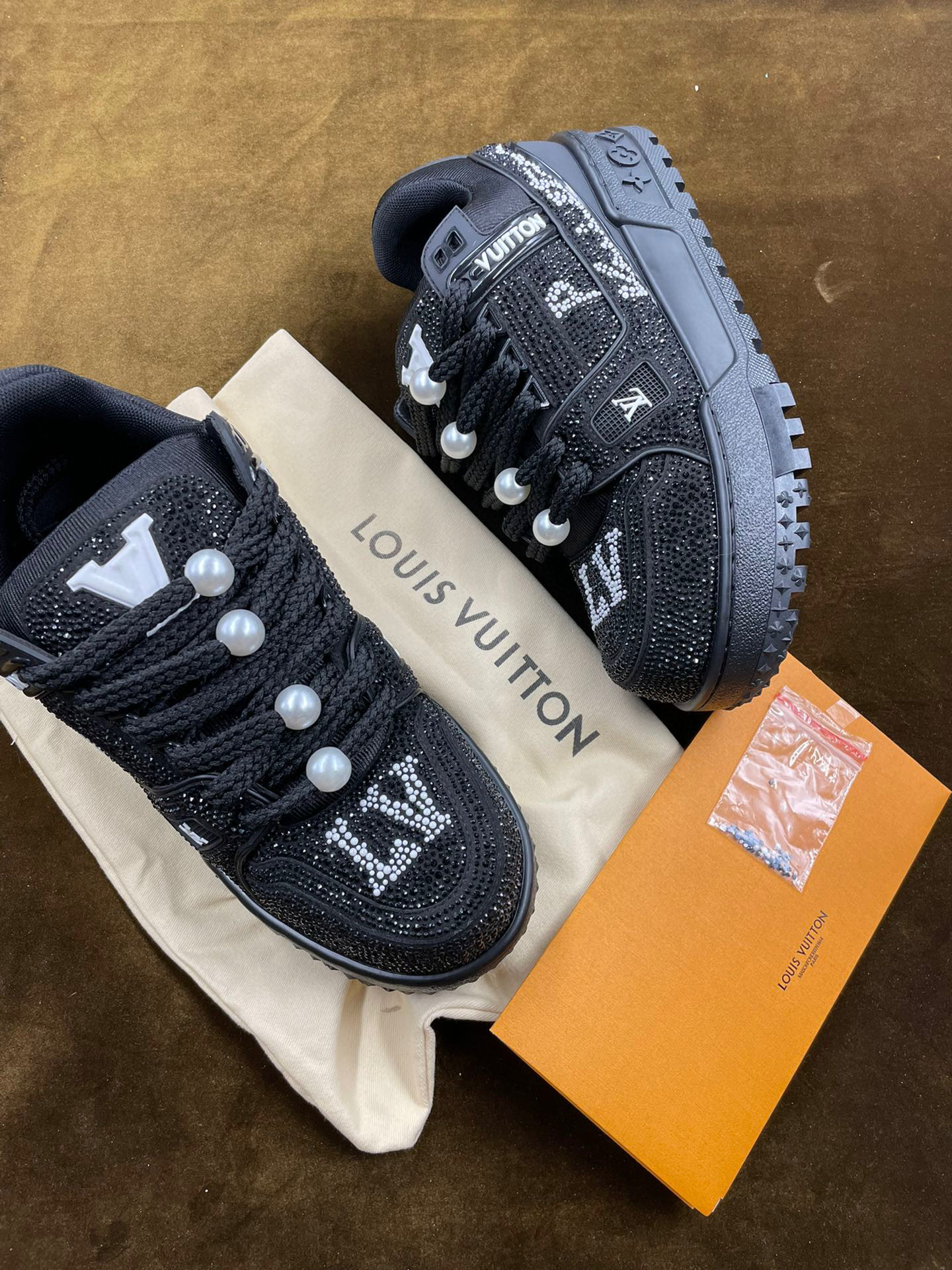 NIGO Louis Vuitton Men's Fall And Winter Low Top Rhinestone Trainer Sneakers Board Shoes #nigo96955