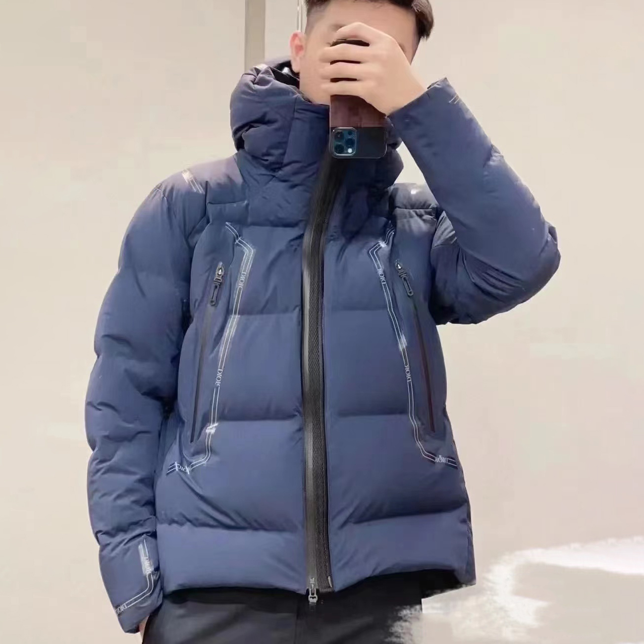 NIGO Dior Men's Fall And Winter Zipper Hooded Ski Puffer Down Jacket #nigo96969