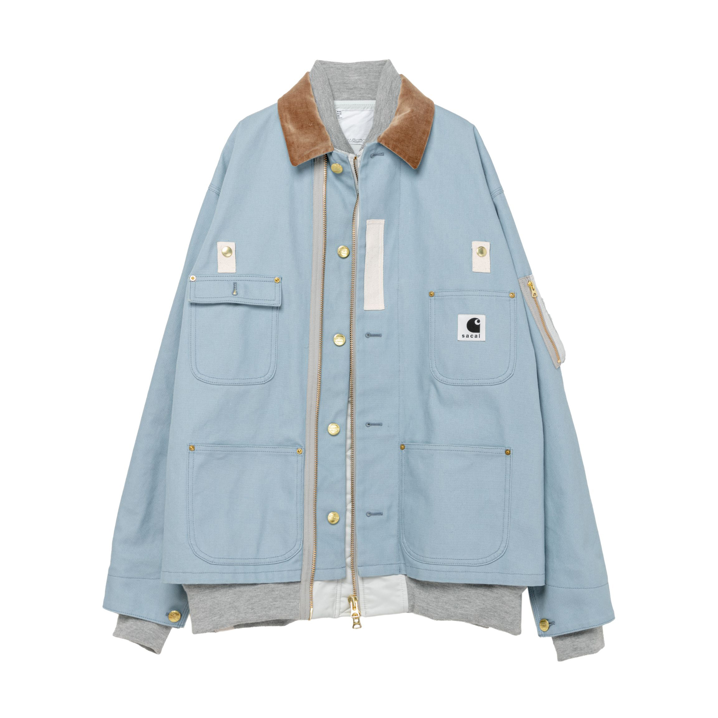 NIGO Sacai Carhartt WIP Canvas x MA-1 Jacket Michigan Men's Fall And Winter Loose Casual Fake Two Pieces Splicing Jacket #nigo96979