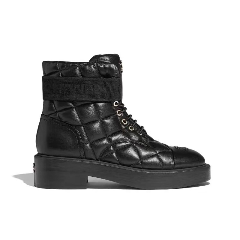 NIGO Chanel Women's Winter Lattice Shape Bread Leather Boots Shoes #nigo96981