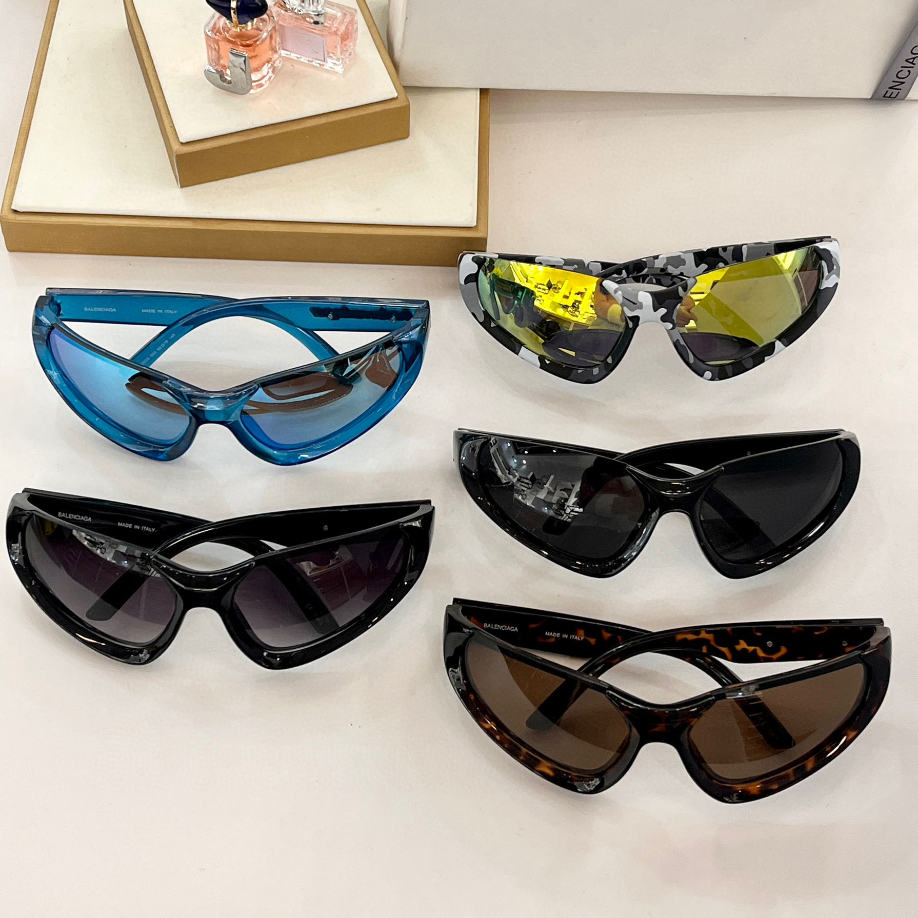 NIGO Balenciaga Cat Eye Plate Sunglasses Camouflage Print Eyewear Glasses #nigo96976