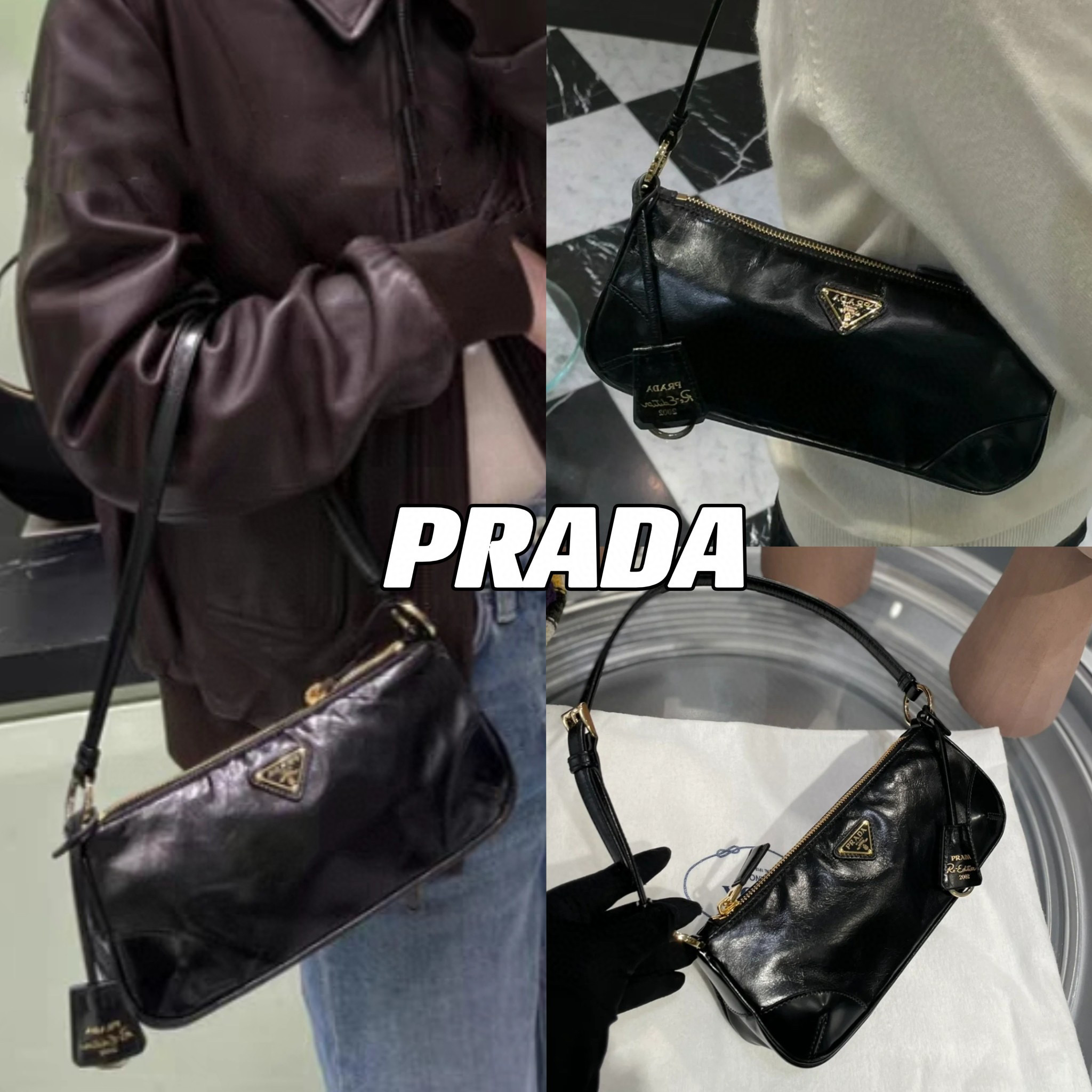 NIGO Prada Re-Edition 2002 Re-Nylon And Brushed Leather Shoulder Bag Bags #nigo96982