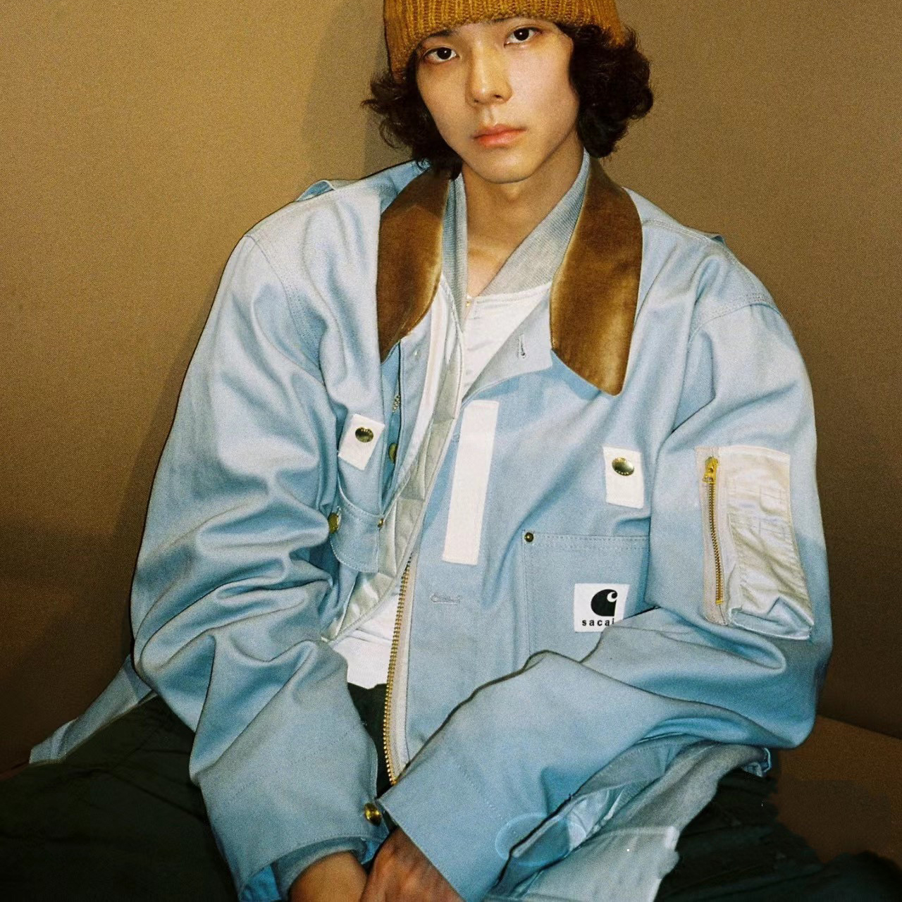 NIGO Sacai Carhartt WIP Canvas x MA-1 Jacket Michigan Men's Fall And Winter Loose Casual Fake Two Pieces Splicing Jacket #nigo96979