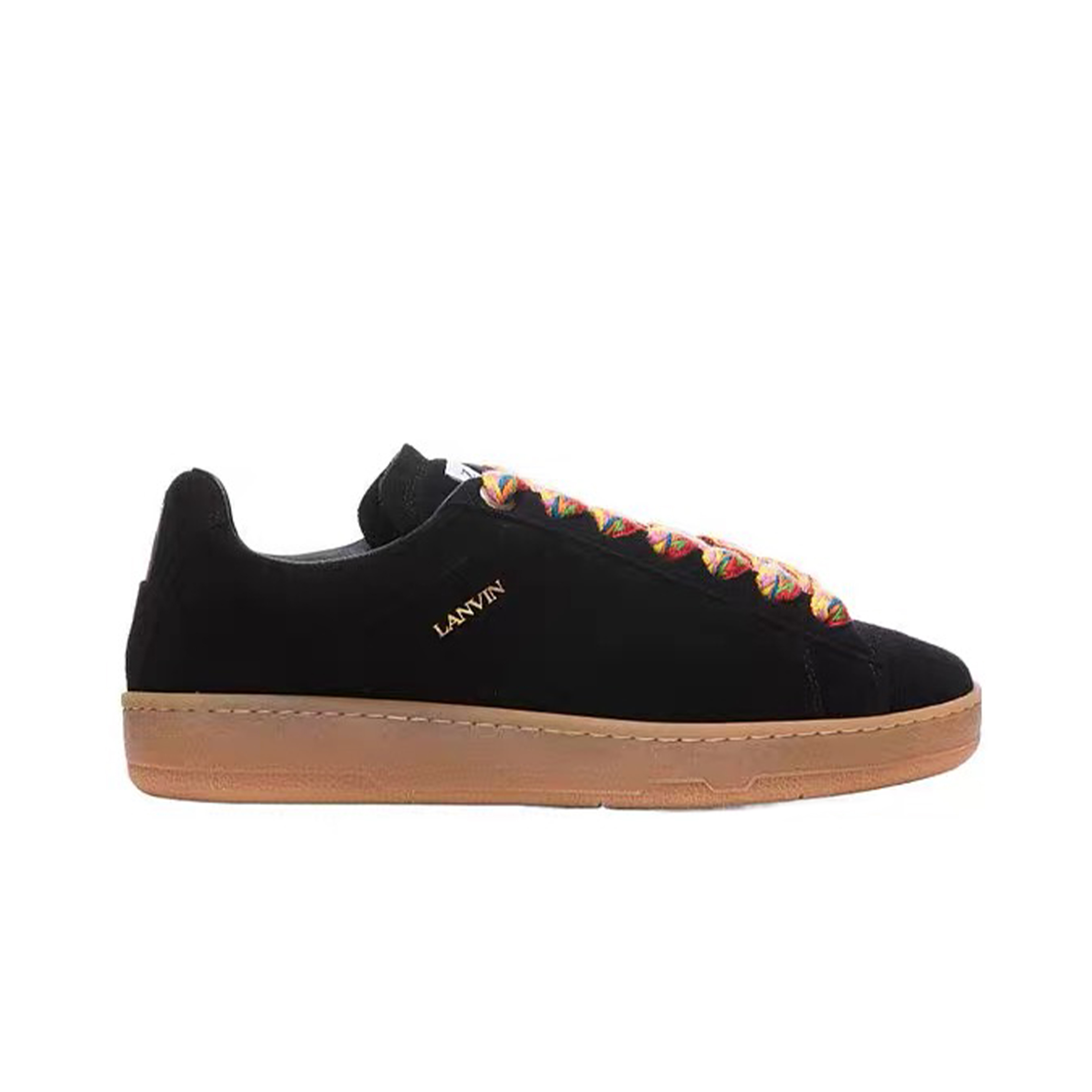 NIGO Lanvin Men's CURB All Season Wearable Black Suede Round Toe Lace Up Low Top Casual Sneakers Shoes #nigo96988