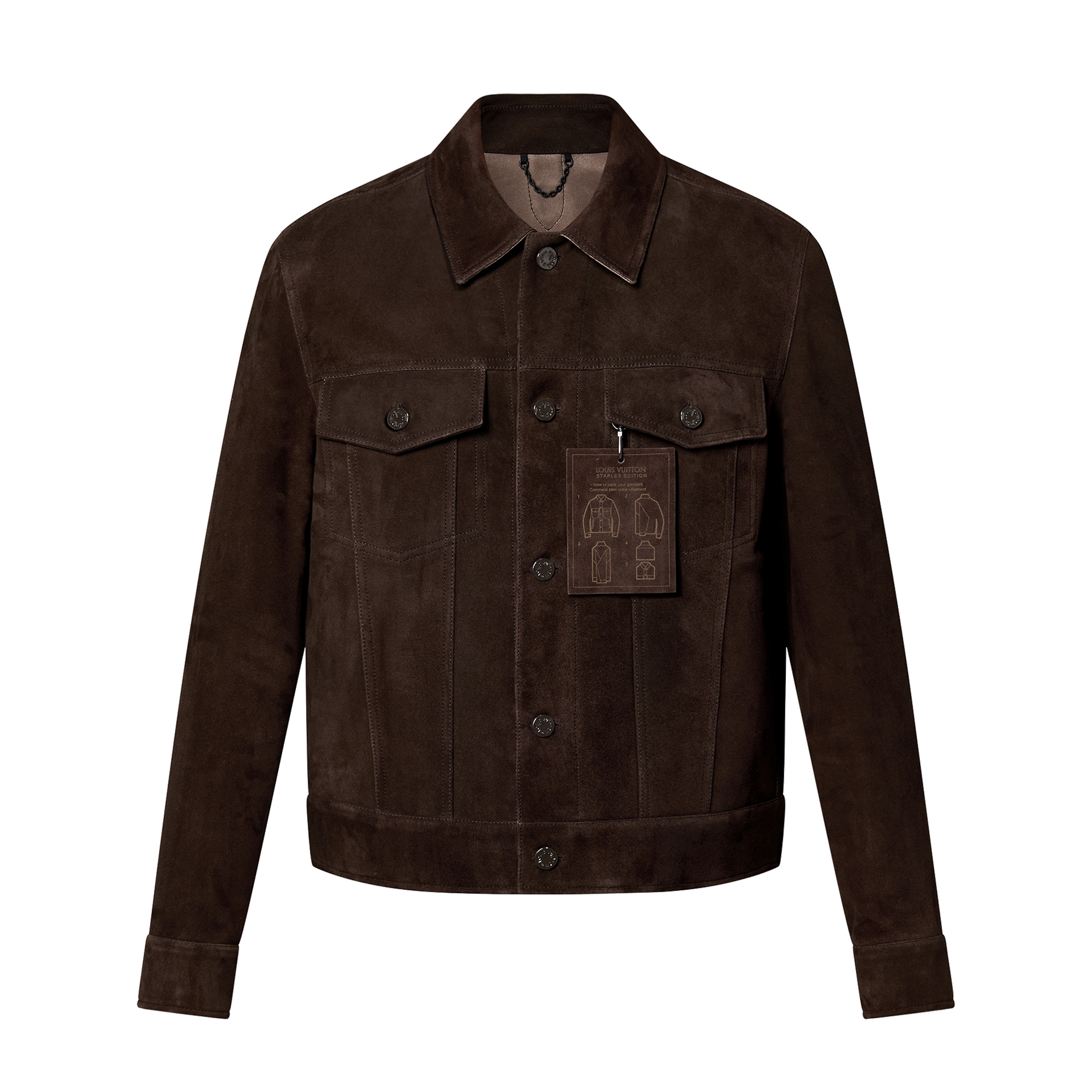 NIGO Louis Vuitton Men's Fall/Winter Dark Brown Loose Suede Denim Jacket #nigo96992