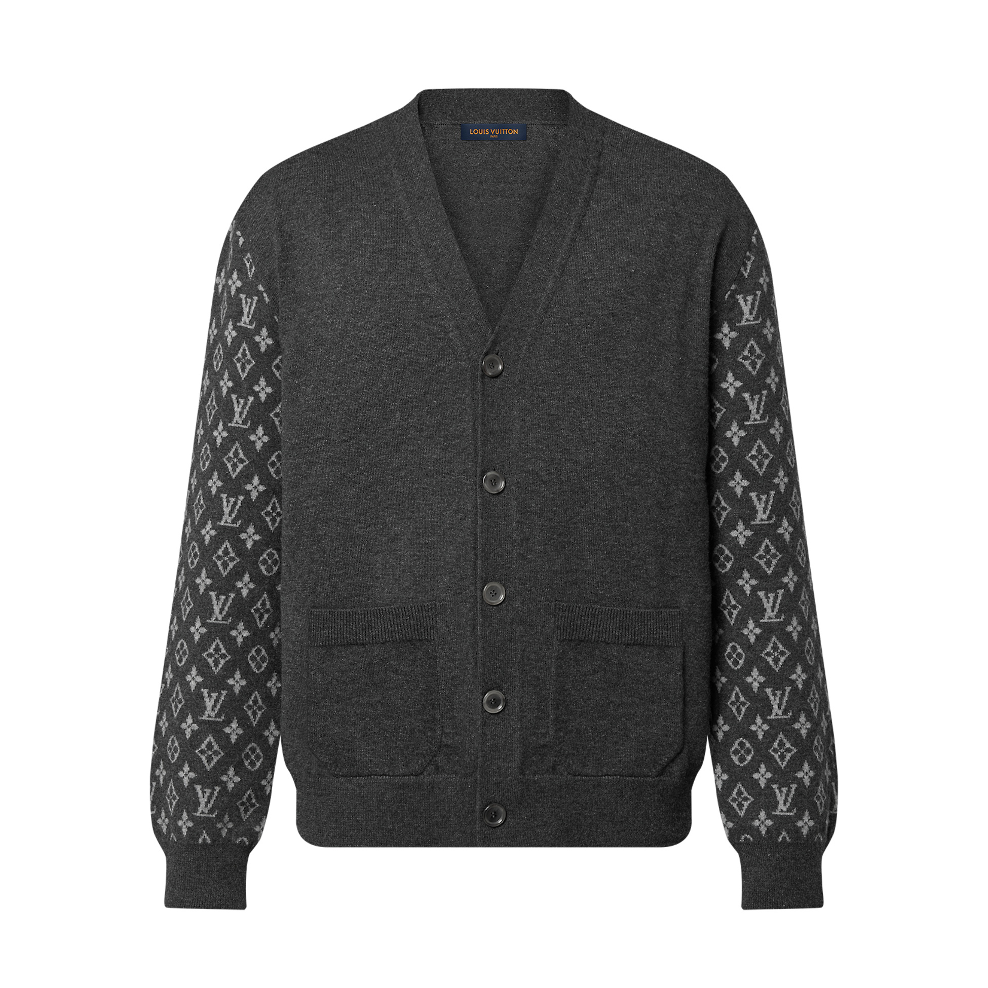 NIGO Louis Vuitton Men's Summer Dark Gray Monogram Mix Cashmere Cardigan Men's Knitted Shirt #nigo97122