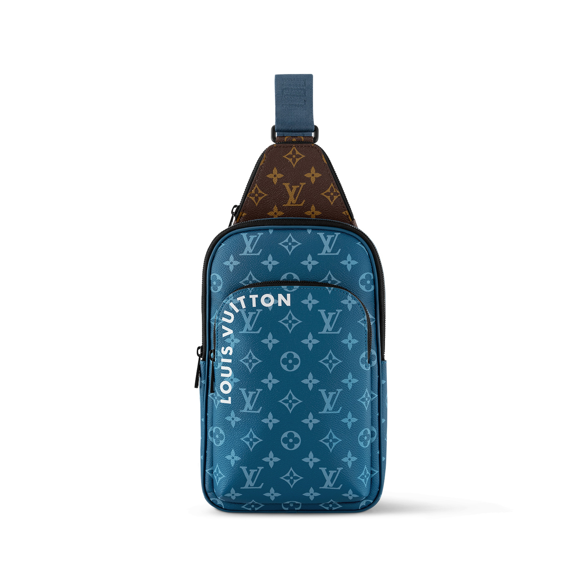 NIGO Louis Vuitton Men's Blue Adjustable Shoulder Strap Zipper Closure Canvas Crossbody Shoulder Bag #nigo97127