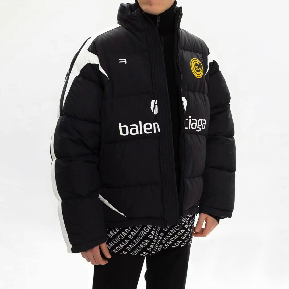 NIGO Balenciaga Men's Winter Black And White Patchwork Zipper Puffer Down Jacket #nigo97132